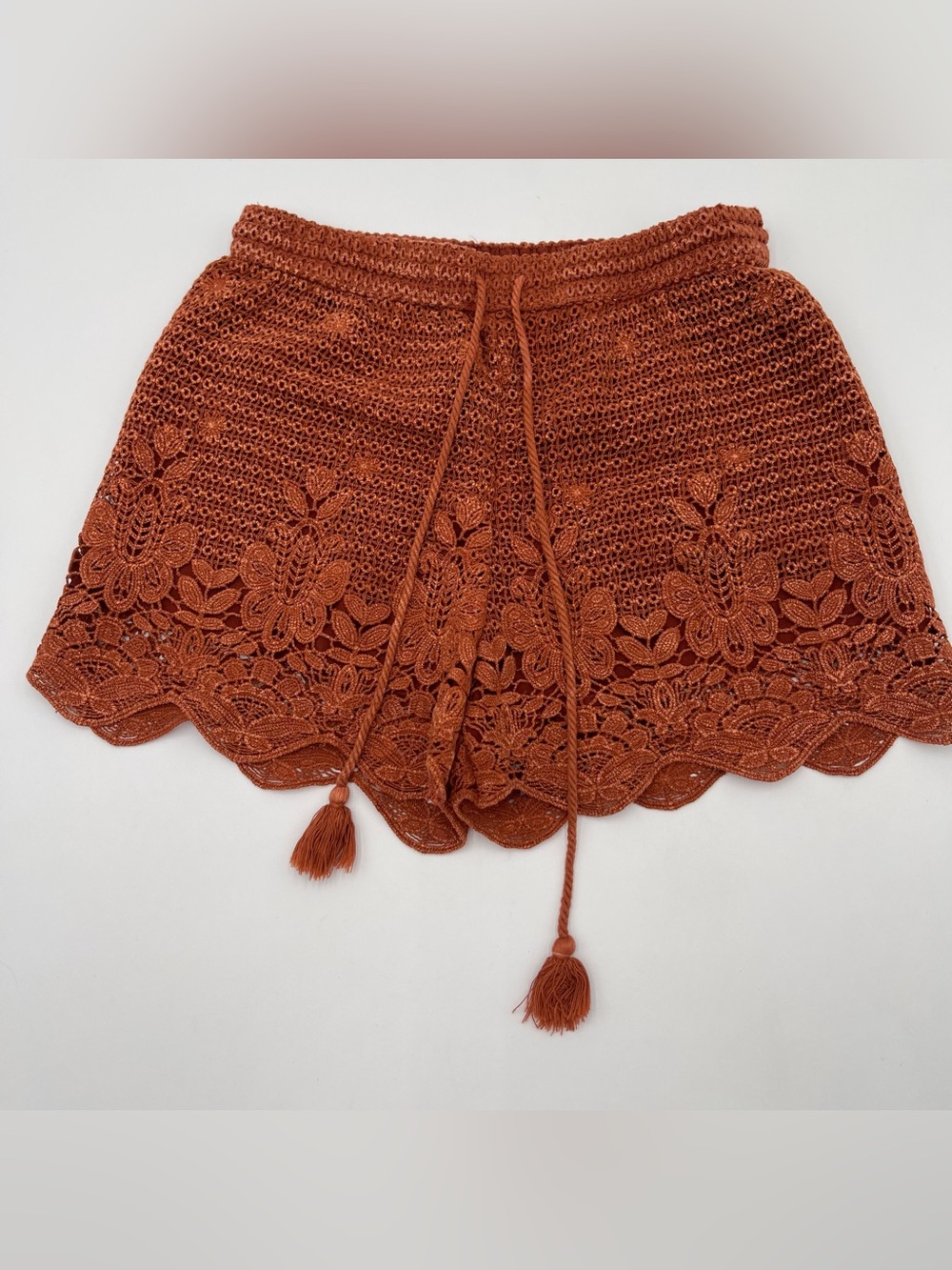 Abercrombie & Fitch Lace Scalloped Hem Shorts Size XS X-Small Drawstring